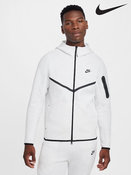 Nike Light Grey Tech Fleece Zip-Up Hoodie (AJ3880) | €145