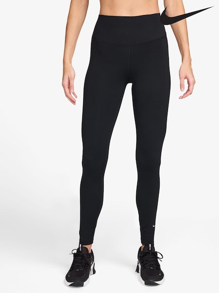 Musta - Nike One Korkea vyötärö Full Lahkeen pituus Leggingsit (AJ3986) | €71