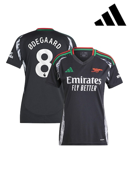 adidas Black Odegaard - 8 Womens Arsenal Away 2024-25 Shirt With Odegaard 8 Printing (AJ4085) | €79