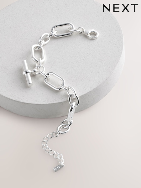 Silver Tone Chunky T-Bar Bracelet (AJ4183) | 135 QAR