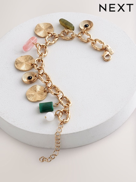 Gold Tone Charm Bracelet (AJ4187) | 63 QAR