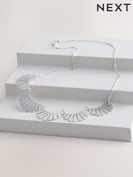 Silver Tone Fan Necklace (AJ4343) | €15