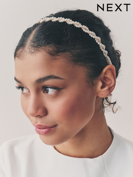 Белый - Pearl Effect Twist Headband (AJ4369) | €13