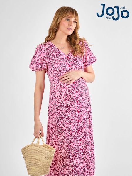 JoJo Maman Bébé Floral Maternity Midi Dress (AJ4455) | 79 €