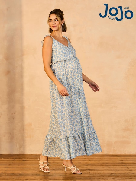 JoJo Maman Bébé Floral Frill Sleeve Maternity Midaxi Dress (AJ4511) | 79 €