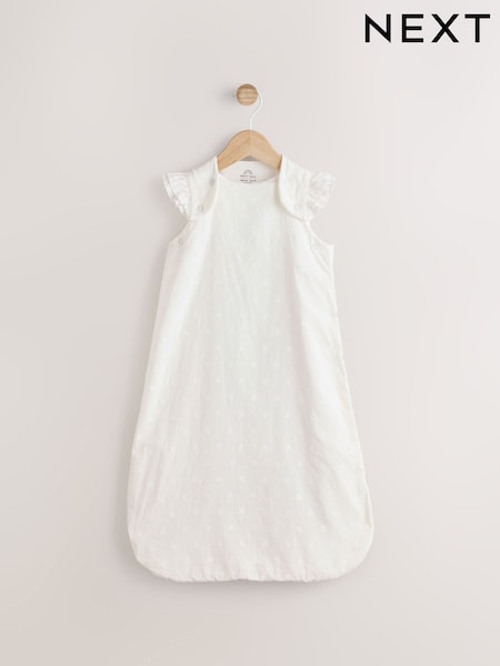 White Broderie 1 Tog Baby 100% Cotton Sleep Bag (AJ4535) | 137 QAR - 157 QAR