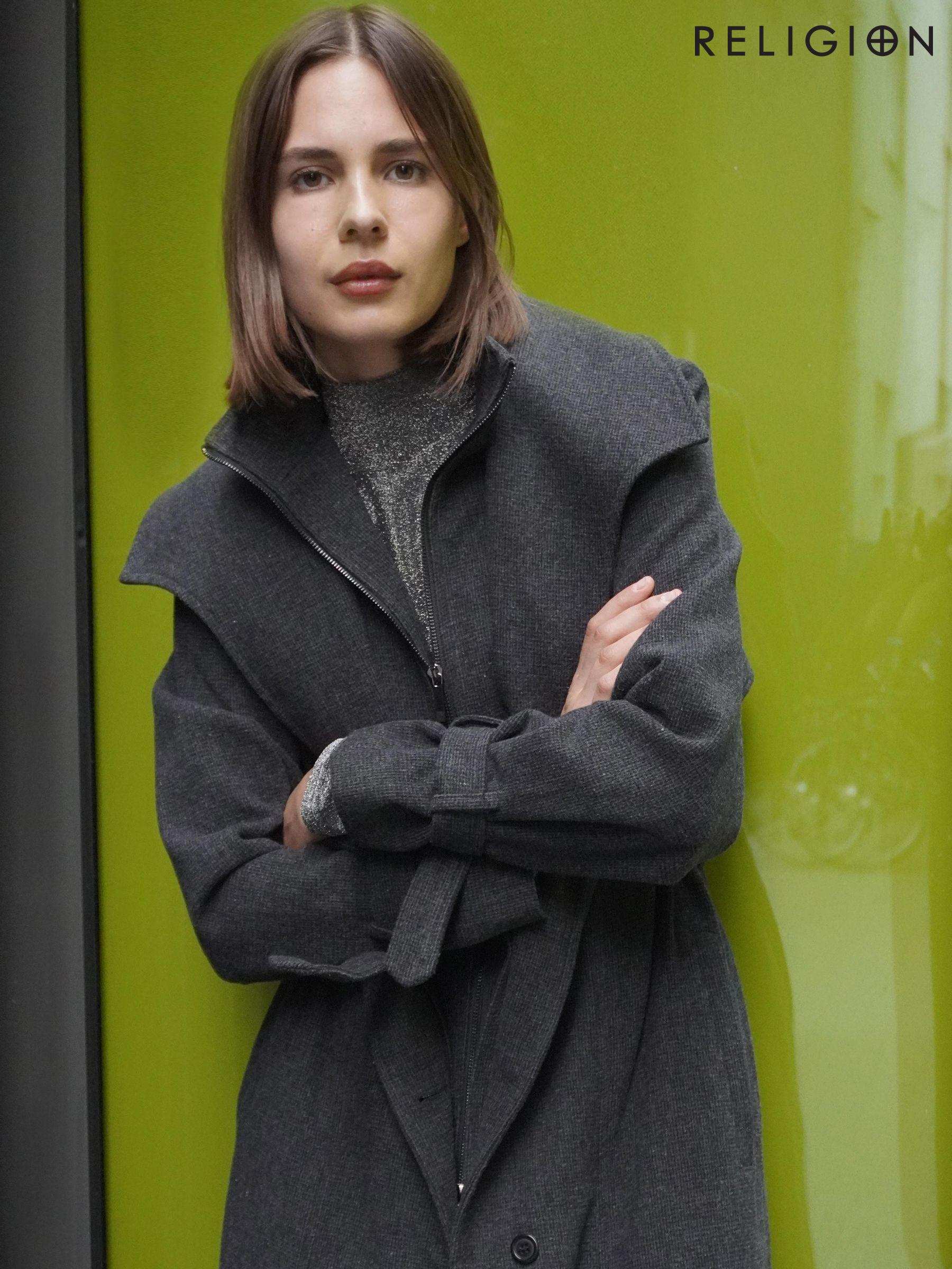 Women s Coats Religion Grey Long Coatsandjackets Next Luxembourg