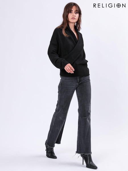 Religion Shawl Collar Wrap Over Style Liberty Jumper (AJ4656) | 391 LEI
