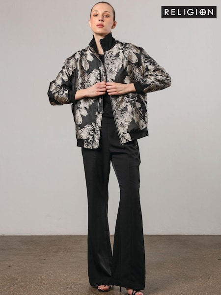 Religion Metallic Genuine Jacquard Bomber Jacket in Metallic Pattern (AJ4669) | €72
