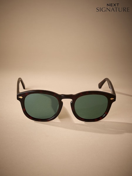 Tortoiseshell Brown Signature Round Sunglasses (AJ4686) | €43