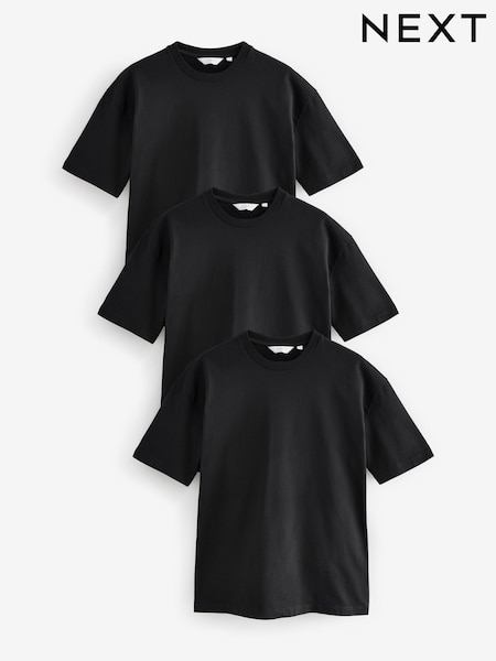 أسود - قياس انسيابي - Heavyweight T-shirts 3 Pack (AJ4688) | ‏223 ر.ق.