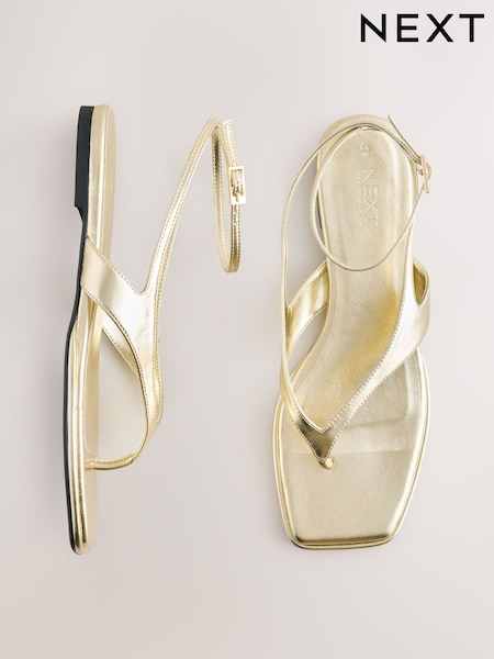 Gold Forever Comfort® Strappy Ankle Toe Thong Sandals (AJ4716) | €57