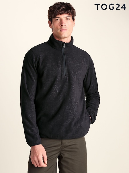 Черный - Regular Tog 24 Charlton Printed Midweight Microfleece Half Zip Fleece