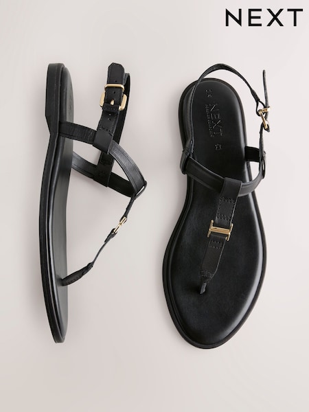 עור שחור - Forever Comfort® Hardware Toe Thong Sandals (AJ4722) | ‏130‏₪