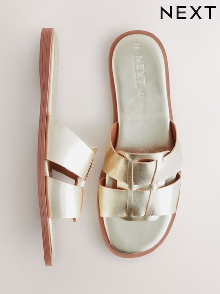 Piele aurie - Forever Comfort® Slot Mule Sandals (AJ4725) | 141 LEI