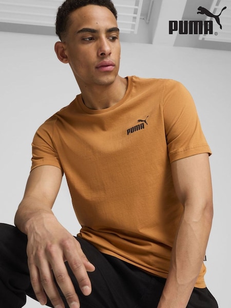 Puma Brown Mens Essentials Small Logo 100% Cotton T-Shirt (AJ4804) | AED122