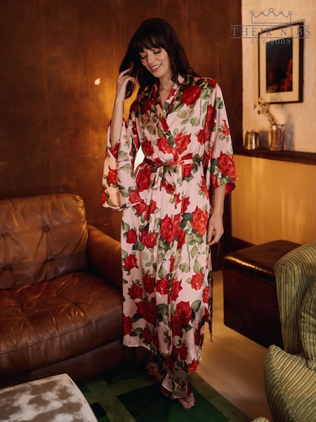 Their Nibs Rose Flared Sleeve Recycled Satin Robe (AJ4814) | 62 €