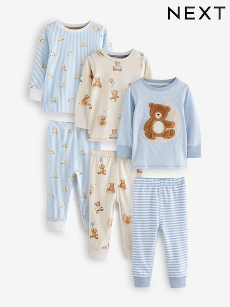 Blauer/Ecru, Babybär - 3 Pack Snuggle Pyjamas (9mths-6yrs) (AJ4842) | 37 € - 43 €