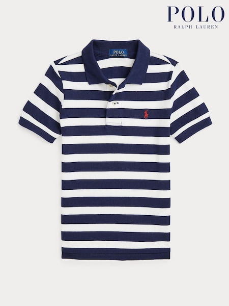 Polo Ralph Lauren Blue/White Boys Striped Pique Polo Shirt (AJ4900) | €99 - €105