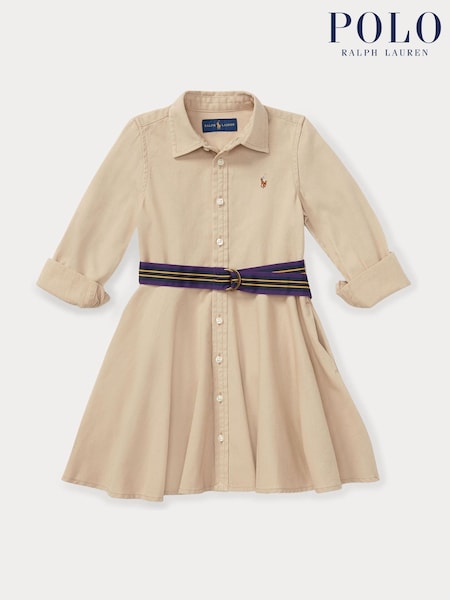 Polo Ralph Lauren Girls Belted Chino Shirt Dress (AJ4917) | 599 LEI - 651 LEI