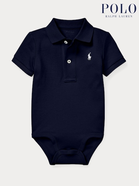 Polo Ralph Lauren Blue Baby Boys Polo Bodysuit (AJ4937) | €70