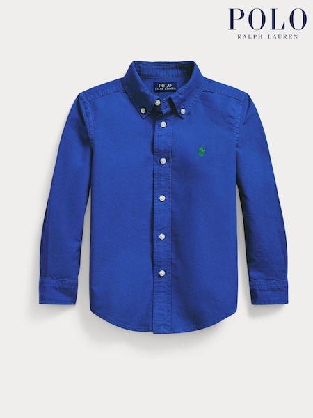 Polo Ralph Lauren Blue Boys Garment Dyed Oxford Shirt (AJ4941) | €105 - €118