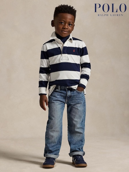 Polo Ralph Lauren White/Blue Boys The Iconic Rugby Shirt (AJ4963) | €105 - €118