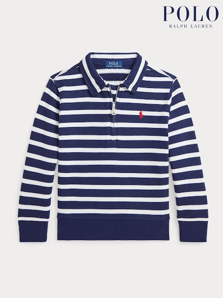 Polo Ralph Lauren Blue/White Boys Striped French Terry Sweatshirt (AJ4968) | €65 - €72
