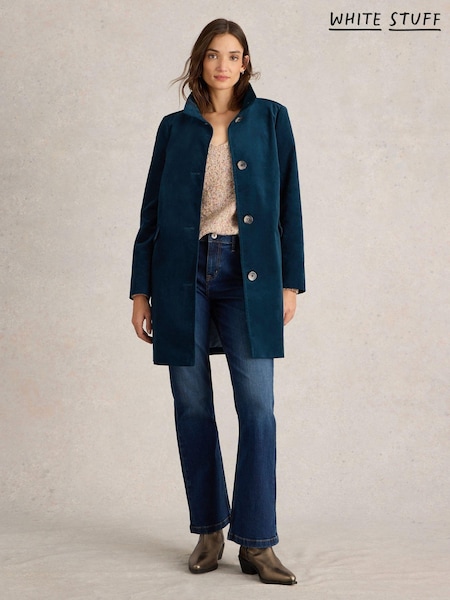 White Stuff Green Velvet Karla Coat (AJ5007) | €114