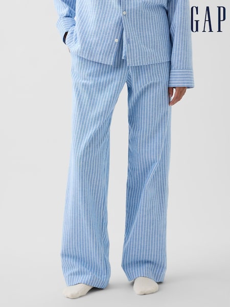 Blau gestreift - Gap Softest Flannel Pyjamas Bottoms