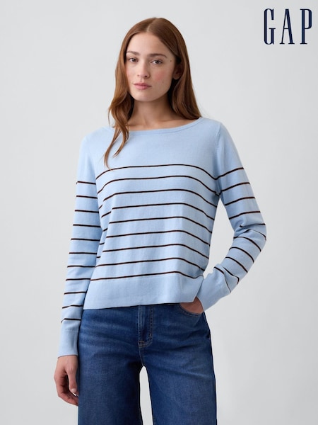 Blue Stripe - Gap Relaxed Jersey Boatneck Jumper