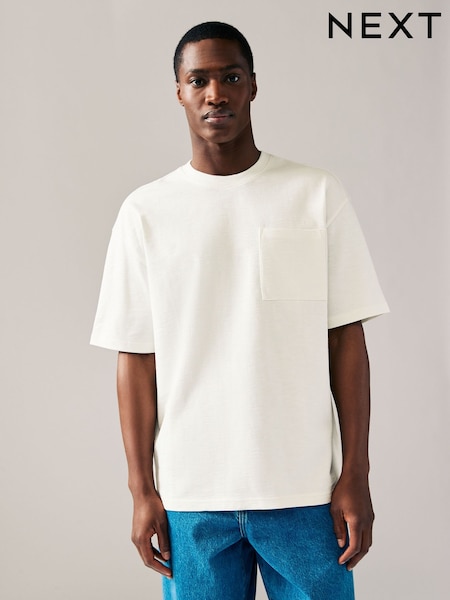 Ecru Relaxed Fit Heavyweight Slub T-Shirt (AJ5068) | €17