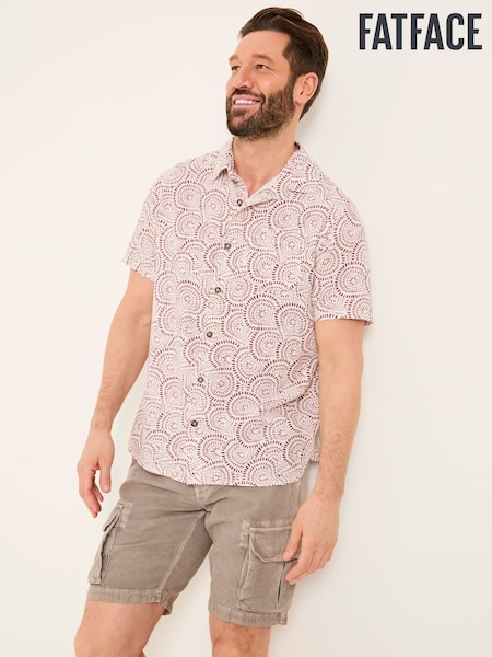 FatFace Heather Purple Short Sleeve Dash Print Shirt (AJ5091) | €58