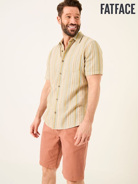 Yellow Short Sleeve Holt Stripe Shirt (AJ5123) | €58