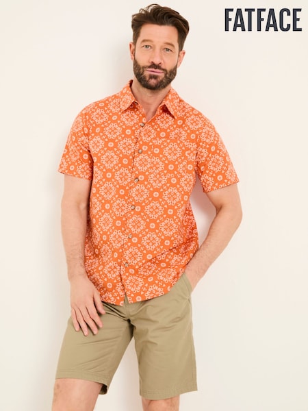 FatFace Short Sleeve Tile Print 100% Cotton Shirt (AJ5128) | 2 644 грн