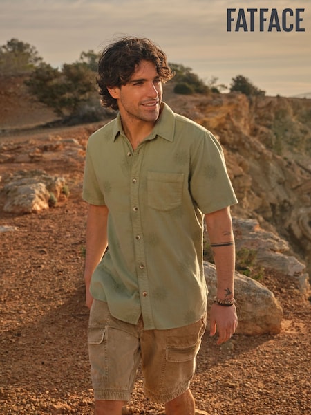 FatFace Green Short Sleeve Sun Embroidered Shirt (AJ5135) | €66
