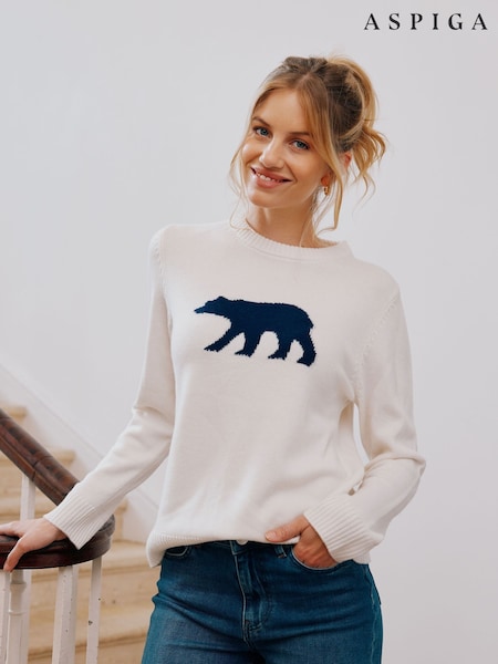 Natur - Aspiga Orange Pullover mit Polarbär-Motiv (AJ5153) | 118 €