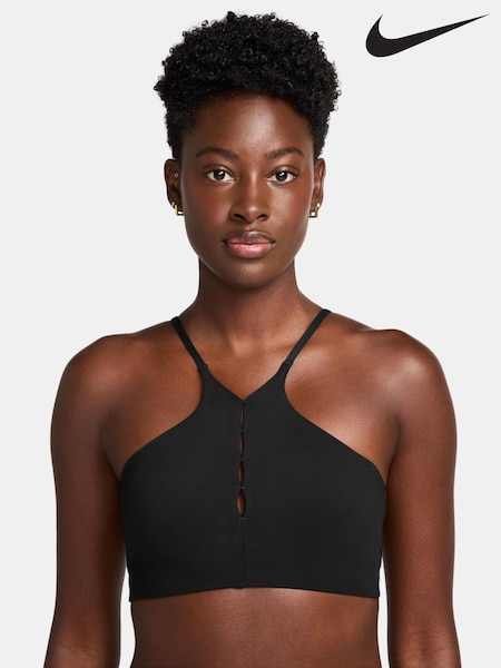 Schwarz - Nike One Keyhole Light-Support High-Neck Sports Bra (AJ5175) | 62 €