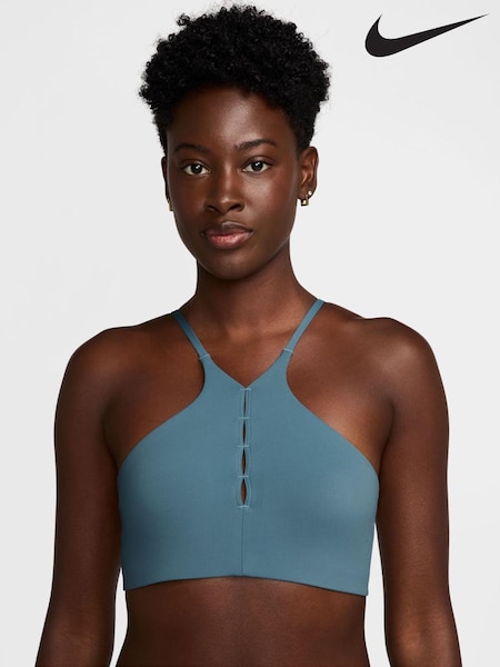 Albastru fumuriu - Nike One Keyhole Light-Support High-Neck Sports Bra (AJ5218) | 298 LEI