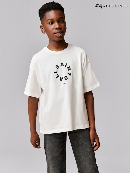 smALLSAINTS White Oversized Tierra Crew Logo T-Shirt (AJ5287) | €29 - €34