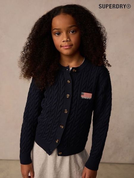 Superdry Navy Cable Knit Cardigan (AJ5439) | €46 - €49