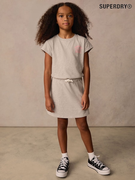 Grey - Superdry Crack Printed 100% Organic Cotton Dress (AJ5449) | 179 LEI - 194 LEI