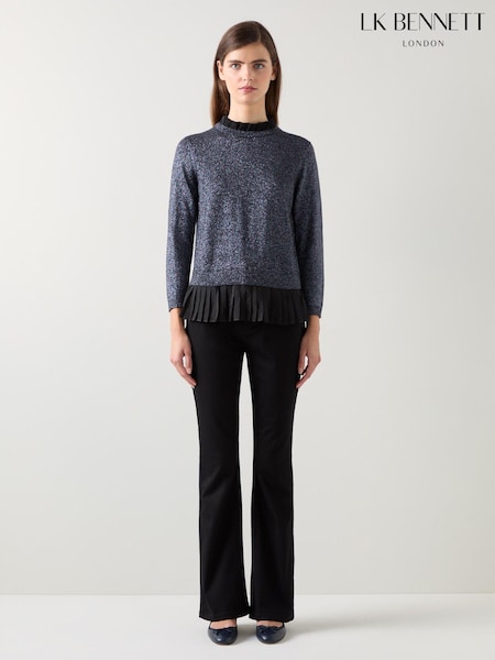 LK Bennett Black Mary Pleated Detail Knit Jumper (AJ5470) | € 264