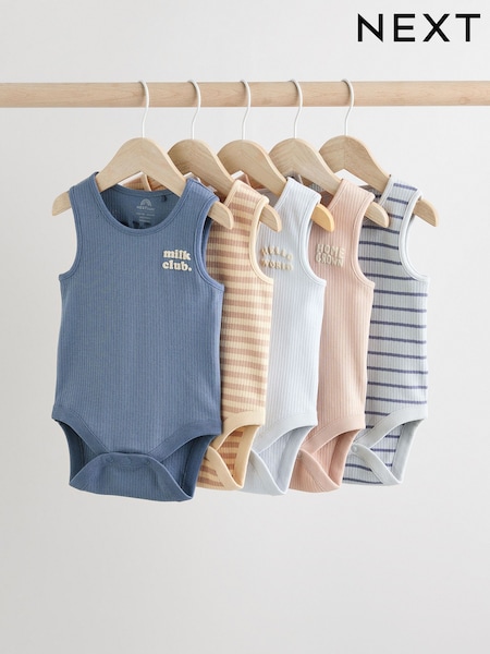 Minerals 100% Cotton  Baby Vest Bodysuits 5 Pack (AJ5544) | €21 - €24