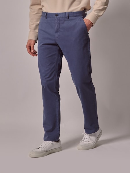 Hawes & Curtis Blue Garment Dyed Cotton Stretch Chinos (AJ5732) | €78