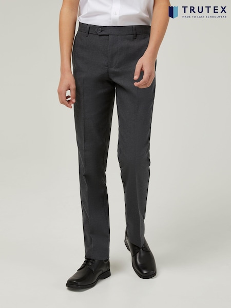 Trutex Senior Boys Grey Longer Length Slim Leg School Trousers (AJ5852) | €36 - €39