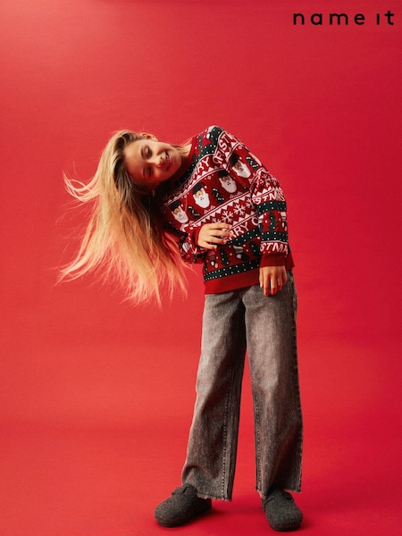 Name It Red Christmas Novelty Knitted Jumper (AJ5899) | AED85