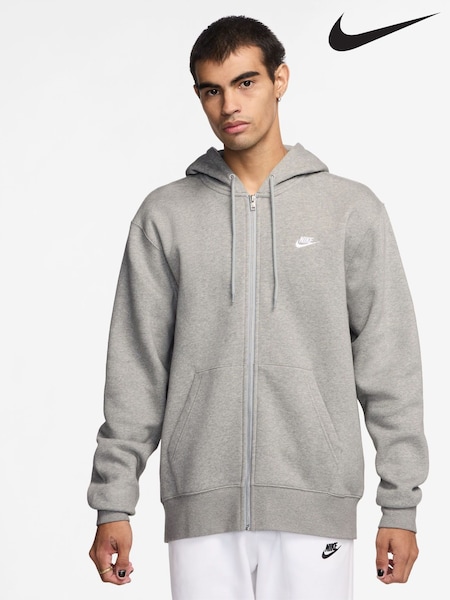 Nike Dark Grey Heather Club Full Zip Hoodie (AJ6038) | €100