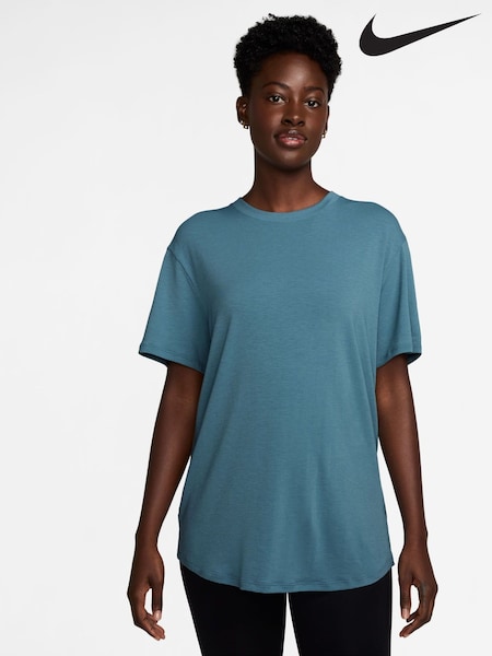 Nike Smokey Blue Dri-Fit One Relaxed Short Sleeve Top (AJ6082) | €43