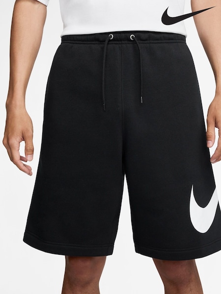 Nike Black Club Fleece Graphic Print Shorts (AJ6084) | €51